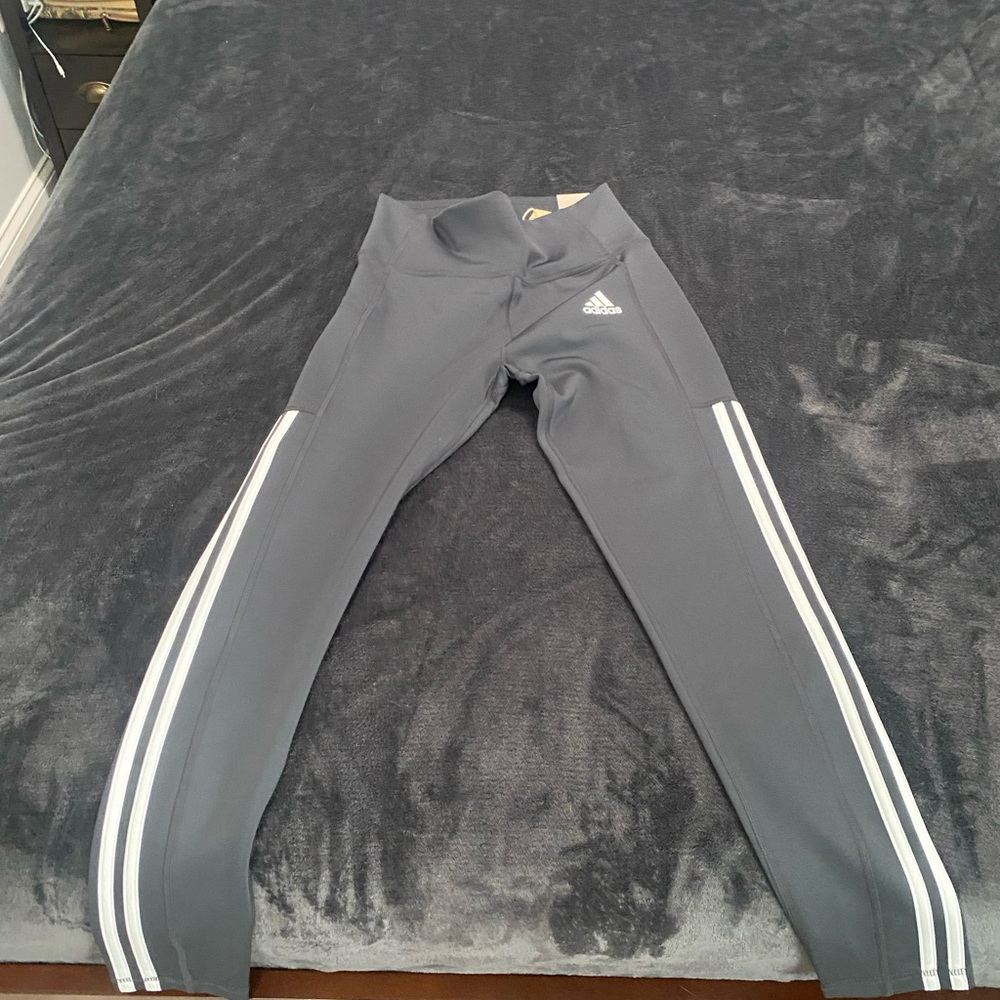 Adidas leggings grey and white